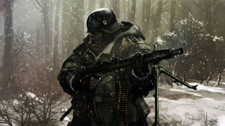 nazi, Soldier, Battle, Weapons, Weapon, Military, Winter, Snow HD Wallpaper Desktop Background