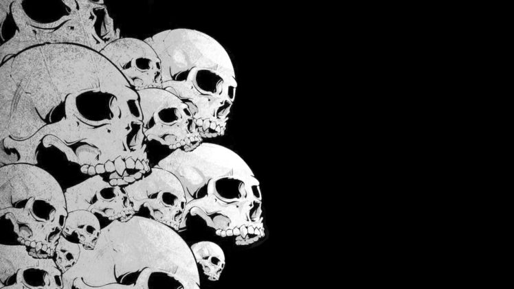 skulls, Black, Background HD Wallpaper Desktop Background