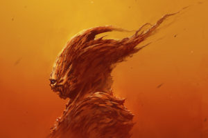 monster, Orange, Dark, Fantasy, Skull, Demon