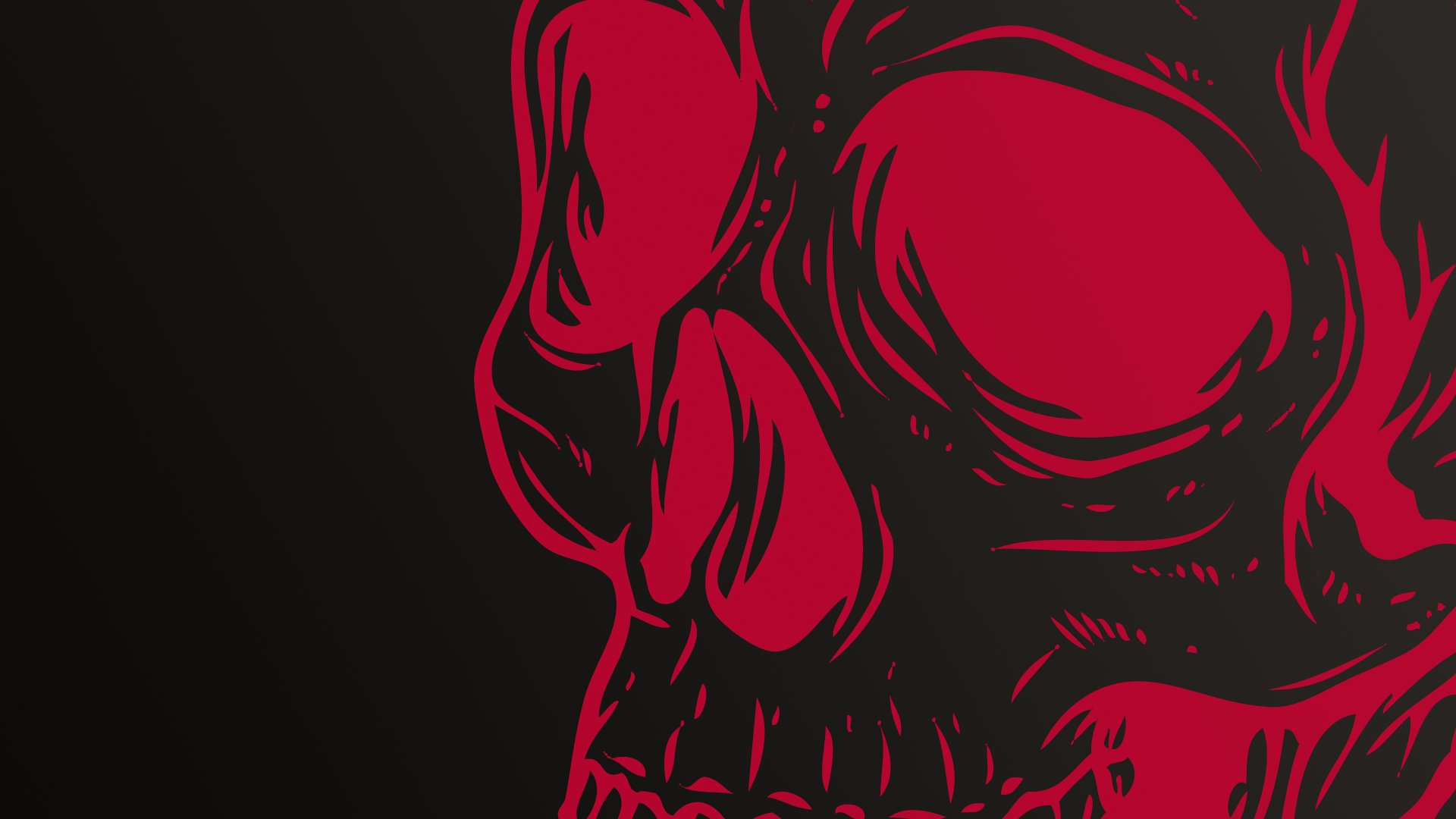 skull, Red Wallpaper