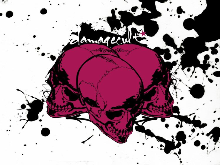 abstract, Skulls, Pink HD Wallpaper Desktop Background
