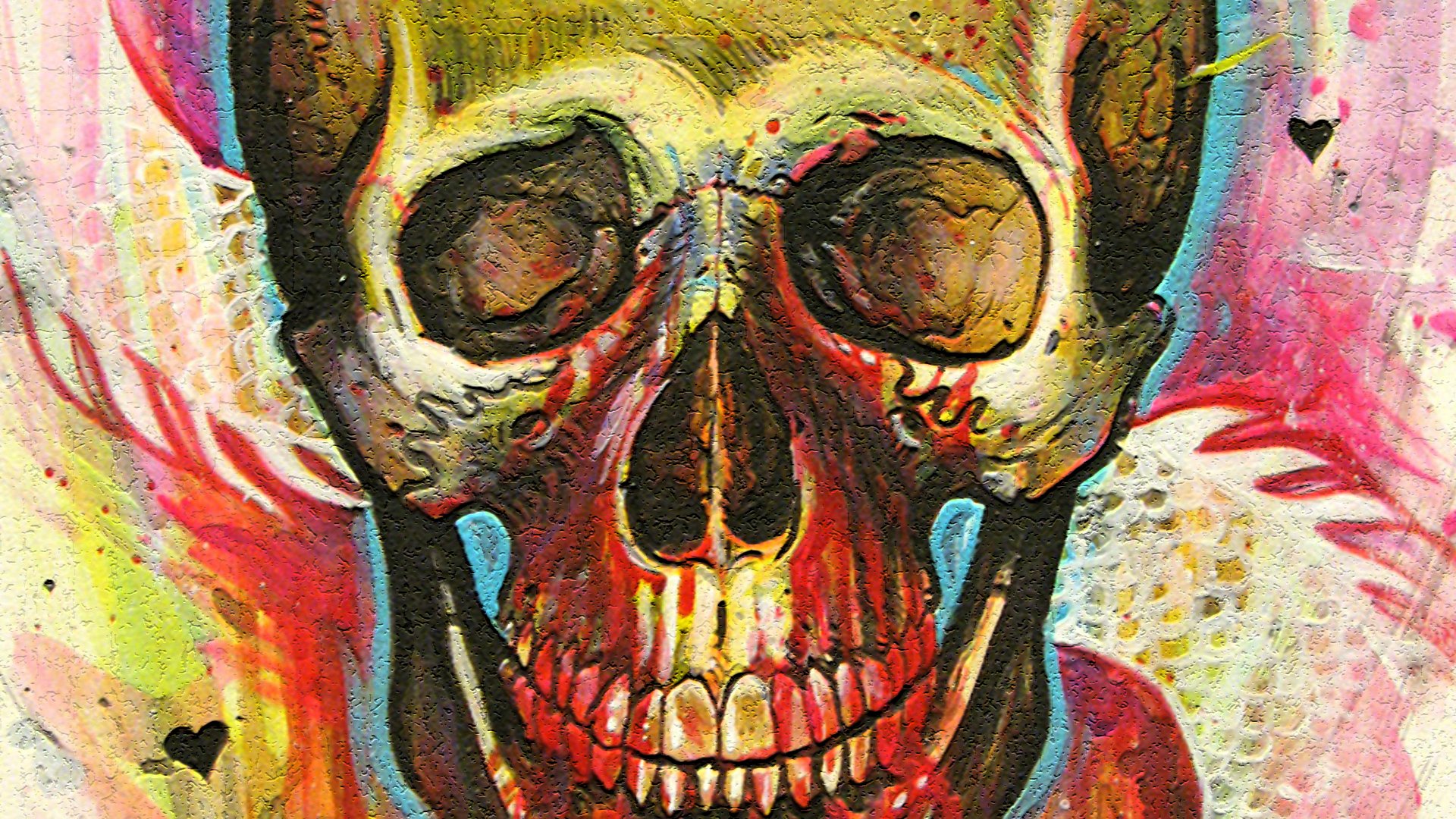 skulls, Paintings, Multicolor, Psychedelic Wallpaper