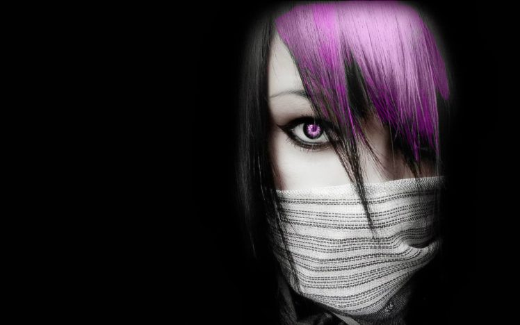 purple, Emo, Girl HD Wallpaper Desktop Background