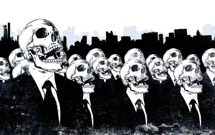 skulls, Anonymous, Suit, Tie, Skeletons, Alex, Cherry HD Wallpaper Desktop Background