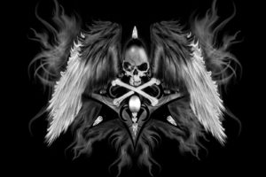 dark, Skull, Angel, Occult