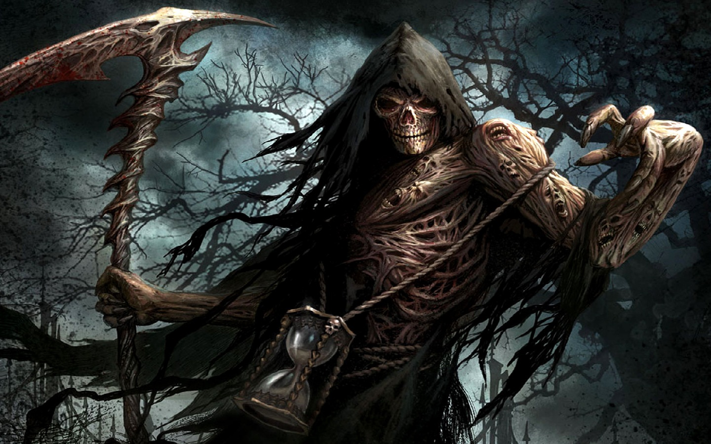 grim, Reaper, Skull, Death, Evil, Halloween Wallpaper