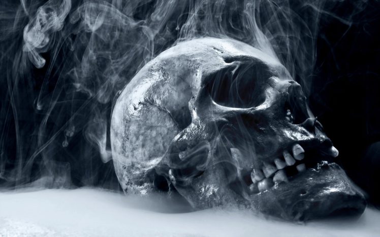 skull, Smoke HD Wallpaper Desktop Background