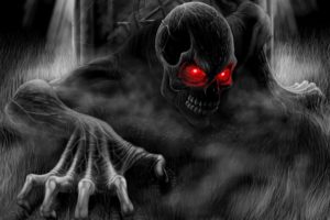 skull,  , Red eyes dark death