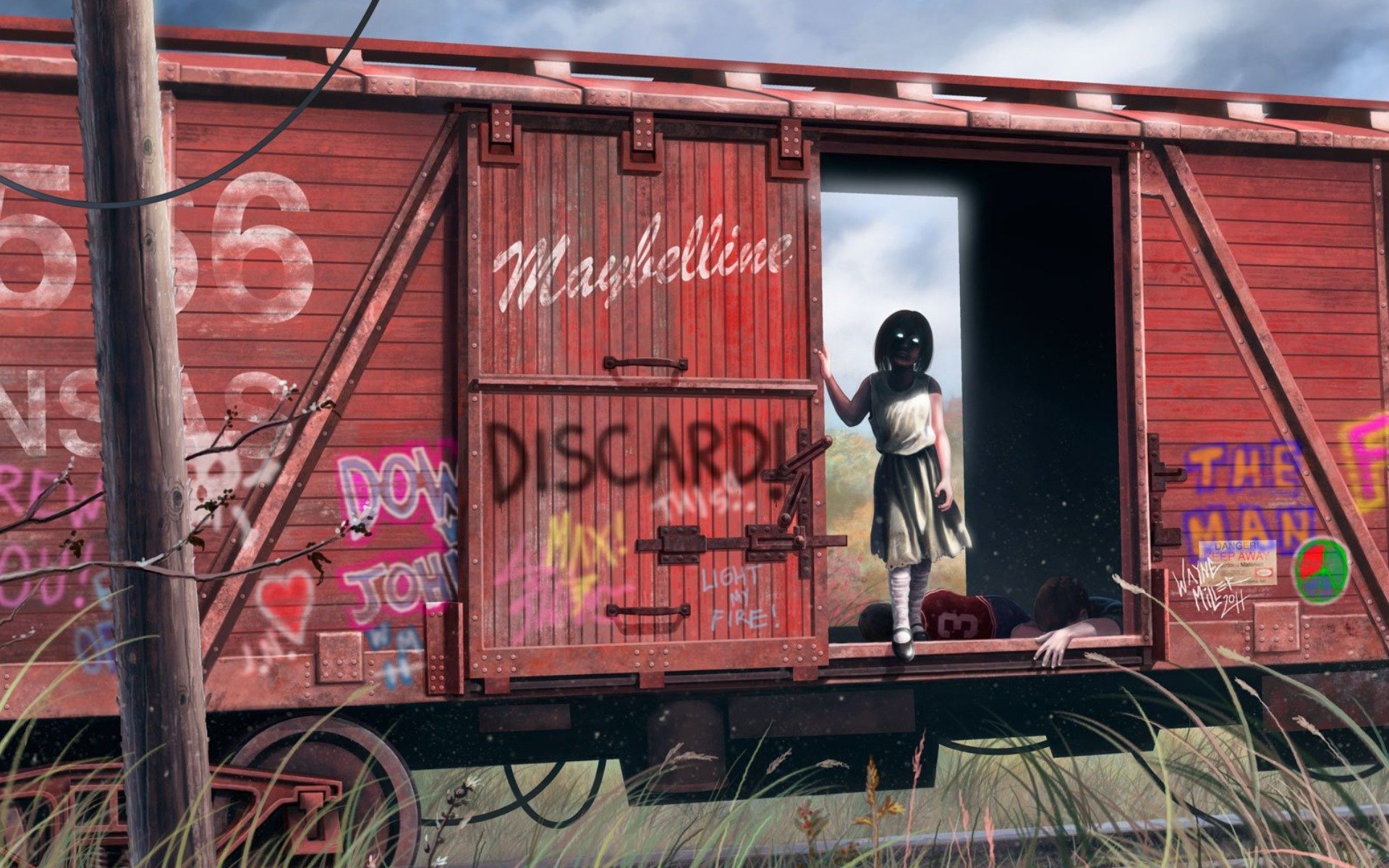 horror, Death, Girl, Creepy, Ghosts, Possession, Boxcar, Rusted, Metal Wallpaper