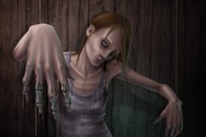 illustration, Girl, Woman, Horror, Skeleton