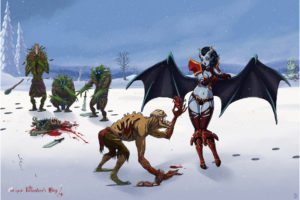 dota, Monster, Snow, Winter, Heart, Blood, Valentineand039s, Day, Dark, Fantasy, Demon, Girl, Sexy, Babes, Wings