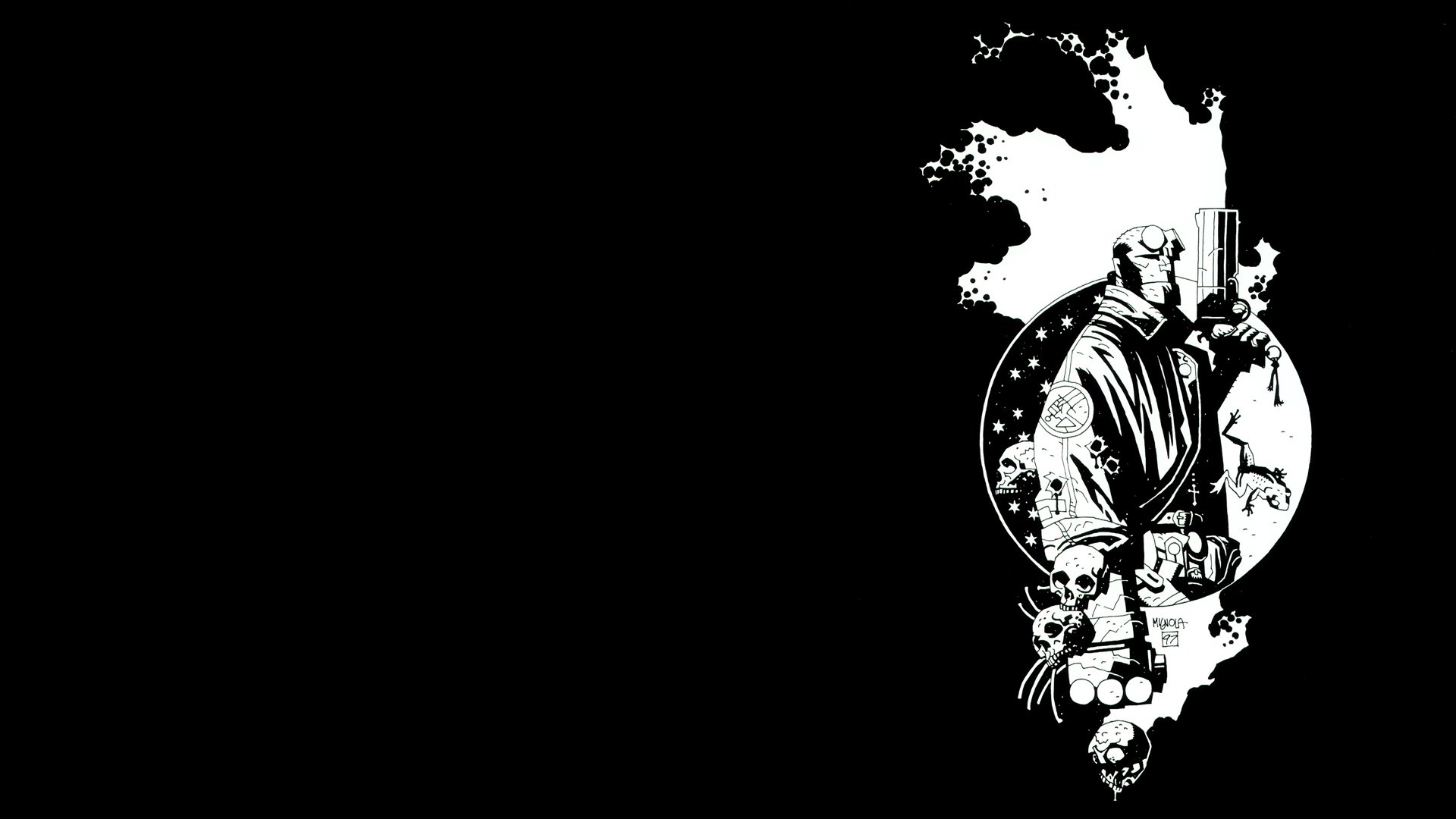 hellboy, Action, Fantasy, Comics, Superhero, Demon, Monster, Sci fi, Hell Wallpaper