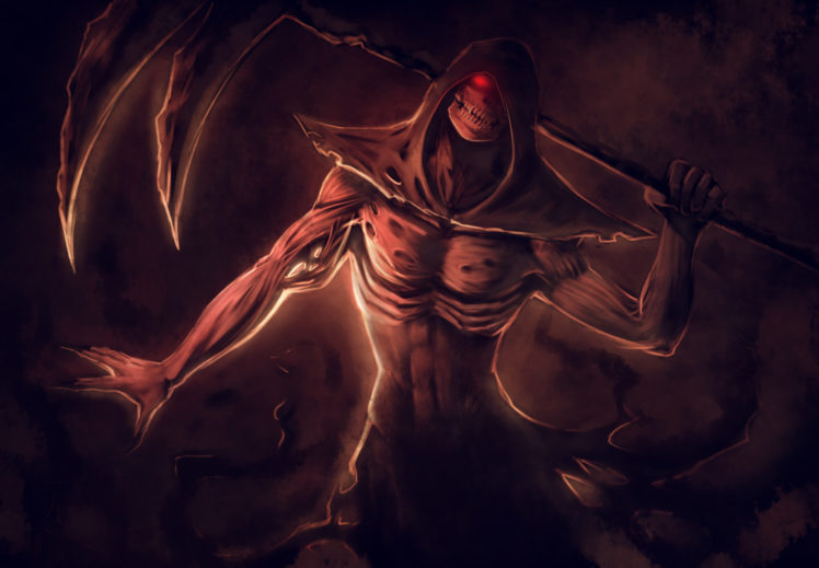 dark, Grim, Reaper, Horror, Skeletons, Skull, Creepy, Anime HD Wallpaper Desktop Background