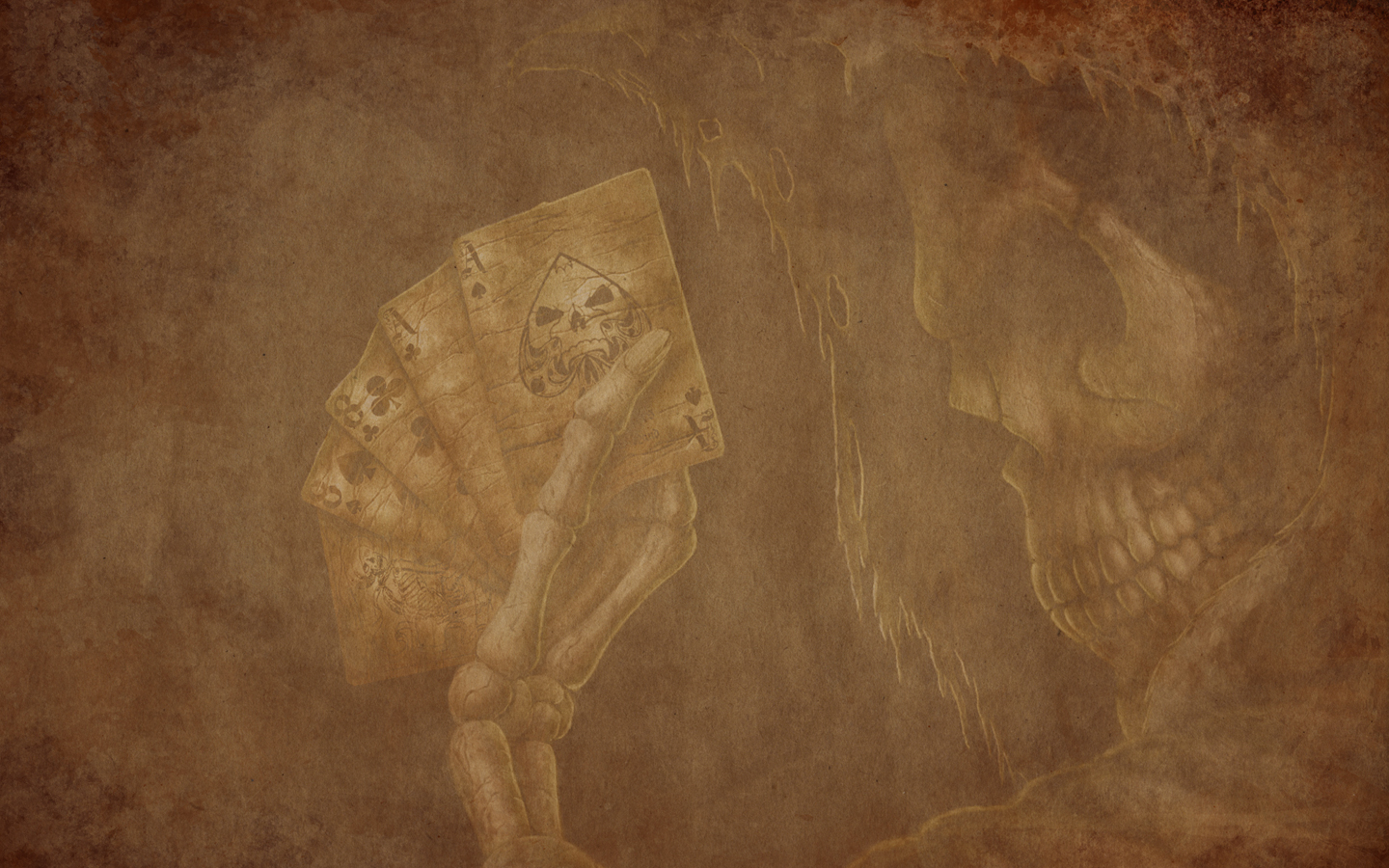 cards, Skulls Wallpaper