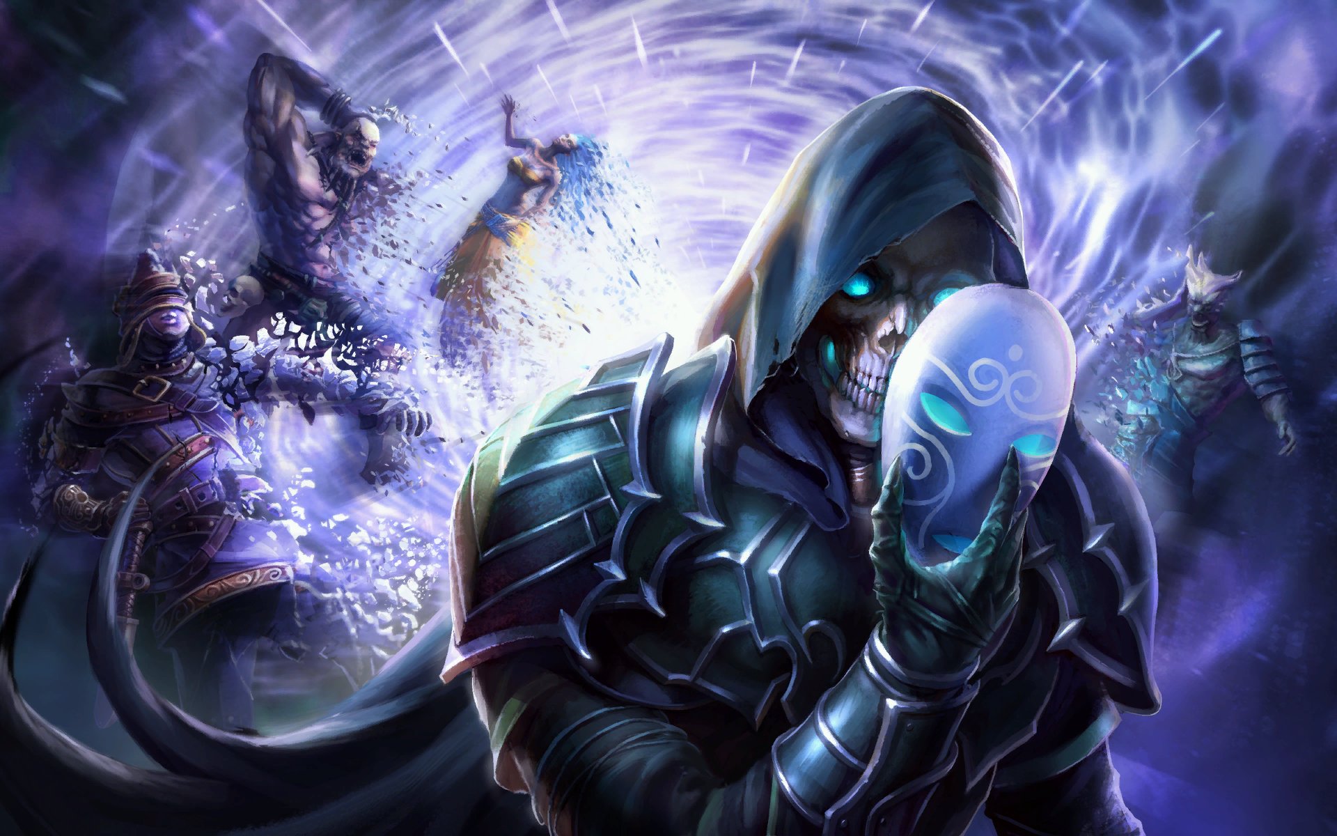 heroes, Might, Magic, Strategy, Fantasy, Fighting, Adventure, Action, Online, 1hmm, Mask, Skull, Monster, Reaper Wallpaper
