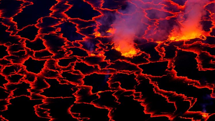 volcano, Mountain, Lava, Nature, Landscape, Mountains, Fire, Psychedelic HD Wallpaper Desktop Background