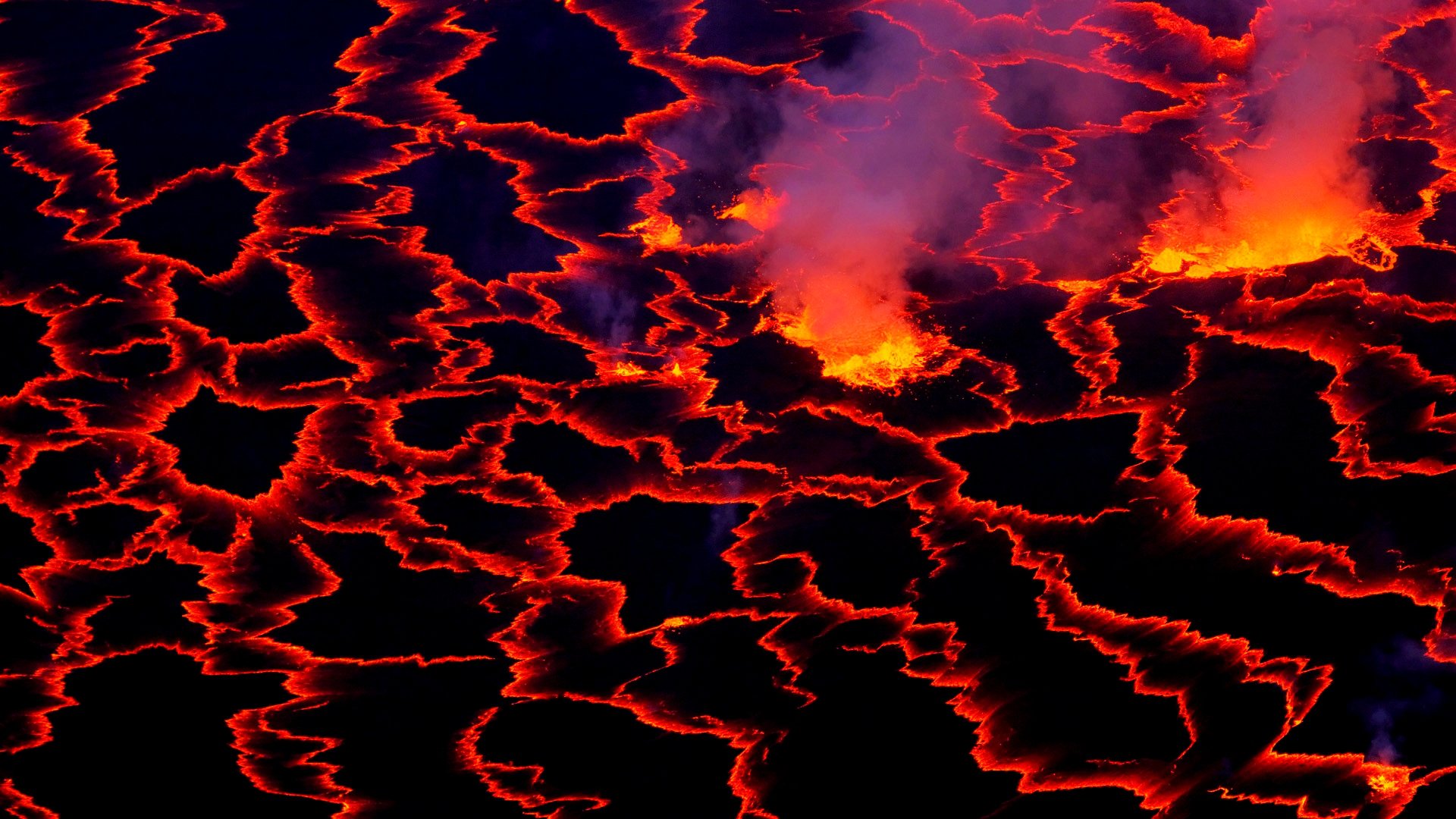 volcano, Mountain, Lava, Nature, Landscape, Mountains, Fire, Psychedelic Wallpaper