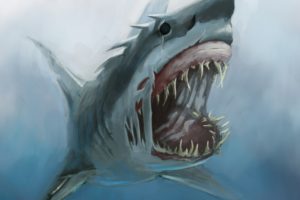 art, Shark, Monster, Mouth, Teeth, Underwater, Hunger