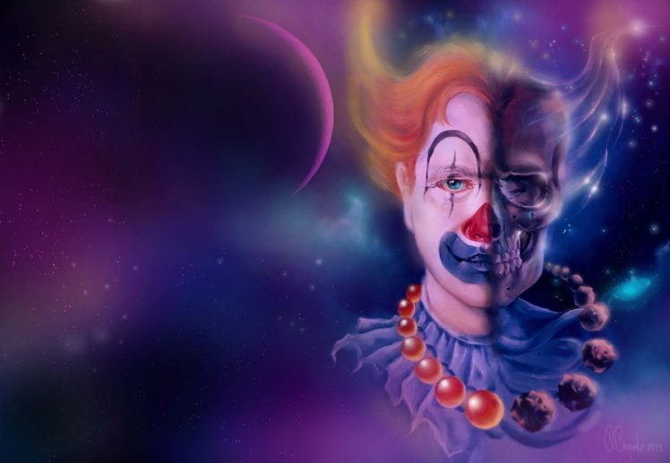 dark, Horror, Evil, Clown, Art, Artwork HD Wallpaper Desktop Background