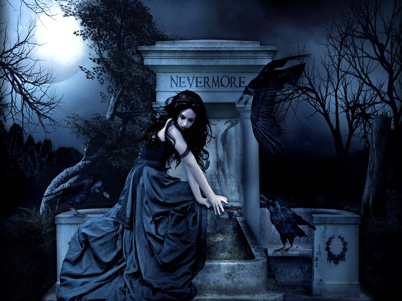 gothic, Girl, Ravens, Nevermore Wallpapers HD / Desktop and Mobile  Backgrounds