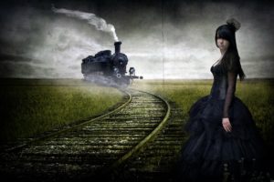 gothic, Girl, Train
