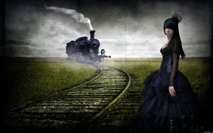 gothic, Girl, Train HD Wallpaper Desktop Background