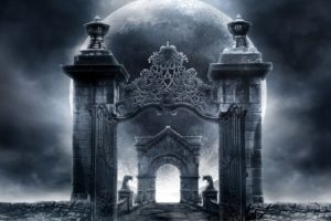 gothic, Gates, Moon