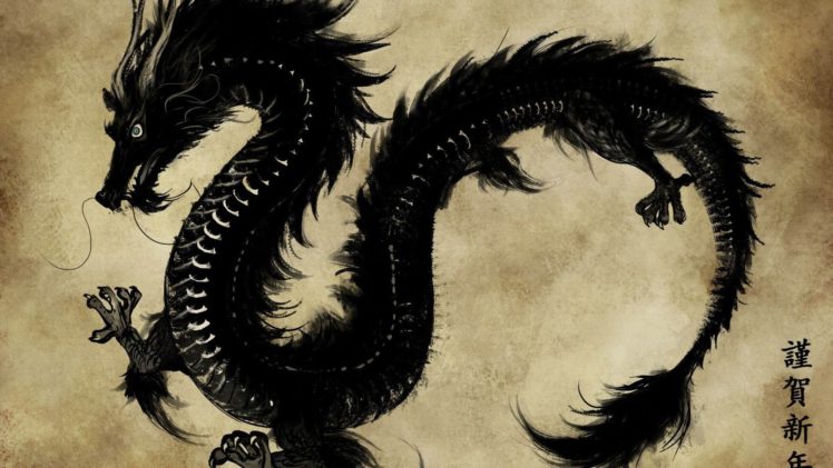 dragon, Black, Chinese, Vintage HD Wallpaper Desktop Background