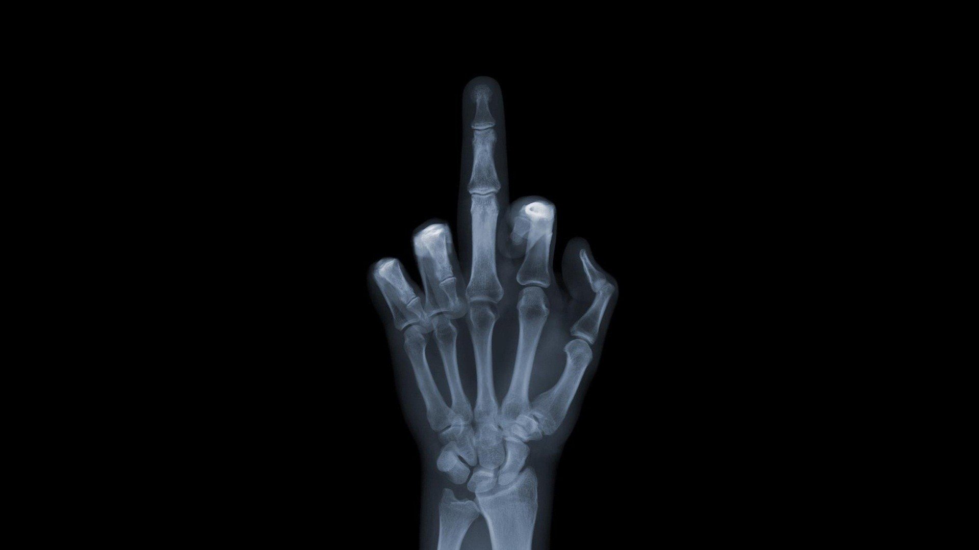 hands,  , X ray, Fuck you, Signal Wallpaper