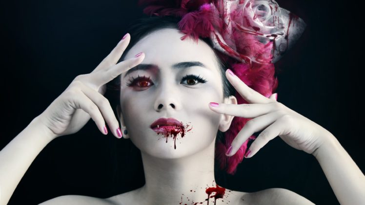 fantasy, Artwork, Art, Dark, Vampire, Gothic, Girl, Girls, Blood HD Wallpaper Desktop Background