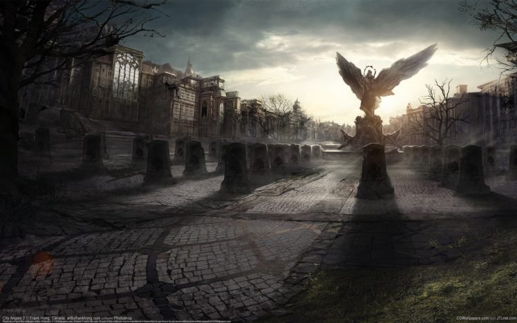 arts, City, Angels, 2, Home, Square, Monument, Statue, Plate, Frank, Hong, Tombstone, Wings HD Wallpaper Desktop Background