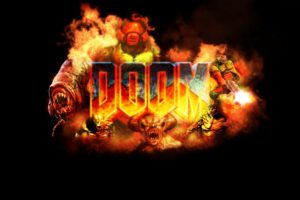 doom, Sci fi, Fps, Shooter, Action, Fighting, Warrior, Series, Survival, Horror, Dark, 1doom, Futuristic, Artwork, Evil, Skull, Magic, Fire