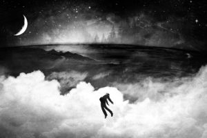 clouds, Outer, Space, Floating, Moon, Grayscale, Vhm, Alex, Artwork, Alex, Cherry