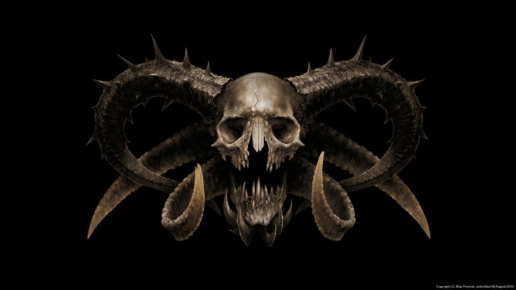 arts, Skull, The, Devil, Horns, Fear, Skull, Horror HD Wallpaper Desktop Background