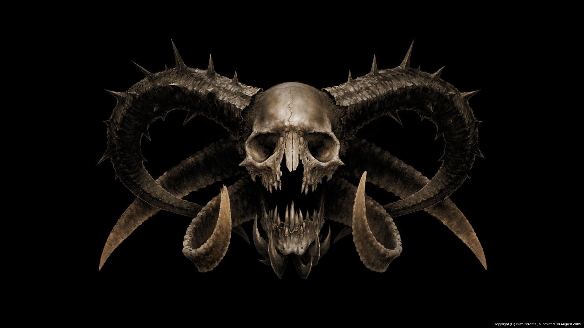 arts, Skull, The, Devil, Horns, Fear, Skull, Horror Wallpaper