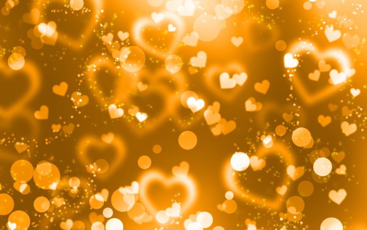 corazones, Amarillos, Abstracto HD Wallpaper Desktop Background