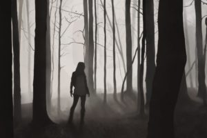 dark, Forest, Girl, Alone