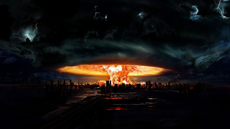 nuclear, Explosion, Lightning, Storm, Horror HD Wallpaper Desktop Background