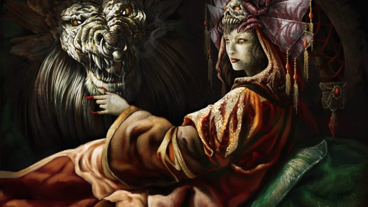 dark, Art, Artwork, Fantasy, Artistic, Original, Horror, Evil, Creepy, Scary, Spooky, Halloween HD Wallpaper Desktop Background