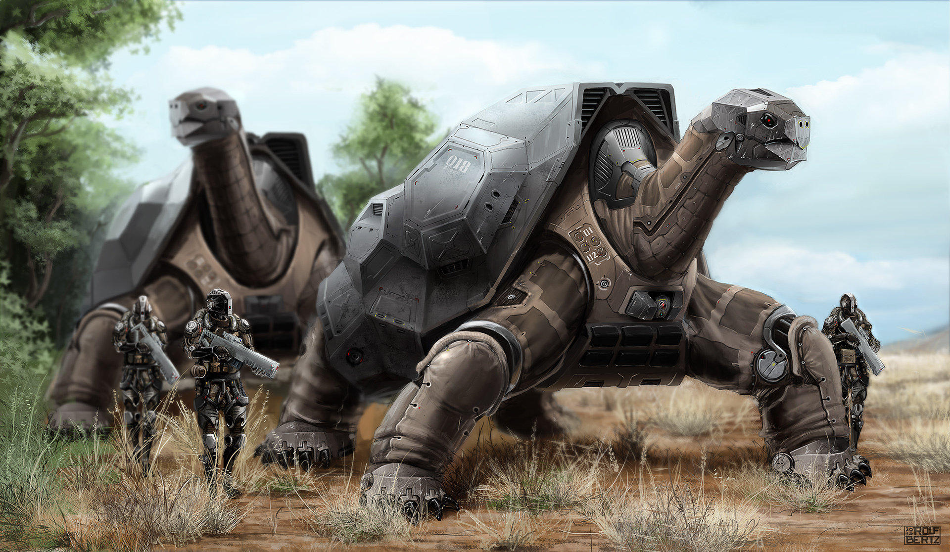 technics, Turtles, Painting, Art, Fantasy, Tech, Robot, Robots Wallpaper