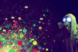 spots, Mask, Abstract, Colors, People, Space, Invaders, Games, Dark, Abstract