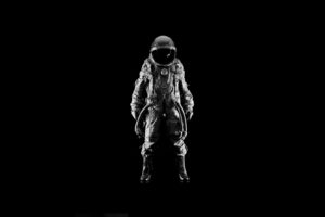 astronaut, Suit, Black, Bw