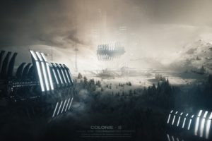 ships, Colony, Spaceport, Space, Planet, City, Spaceship