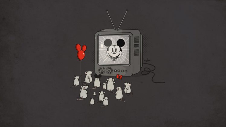 funny, Mice, Mickey, Mouse, Television, Sets, Balloons, Humor HD Wallpaper Desktop Background