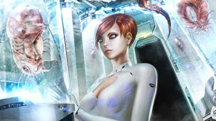 monsters, Fantasy, Girls, Alien, Aliens, Sci fi, Robot, Robots, Cyborg, Cyborg HD Wallpaper Desktop Background