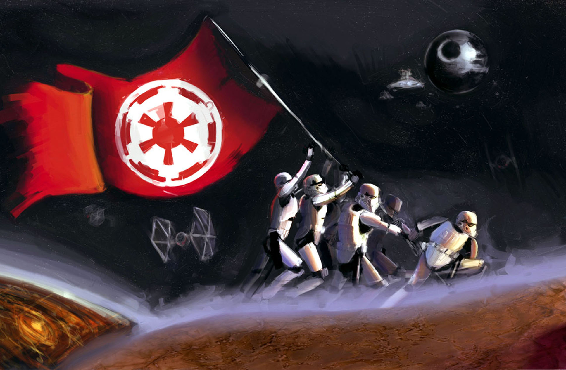 stormtroopers, Star, Wars, Flag, Drawing Wallpaper