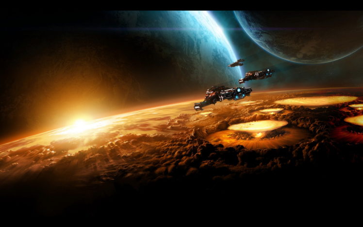 s, F, , Future, Spaceship, Planet, Battle HD Wallpaper Desktop Background