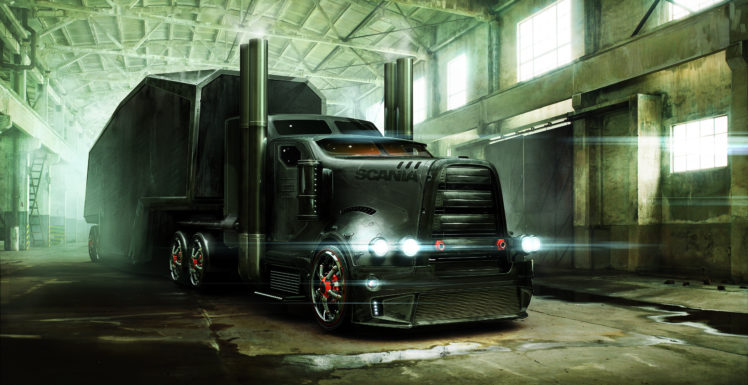 trucks, Scania, Cars, Sci fi, Semi, Tractor, Tuning HD Wallpaper Desktop Background
