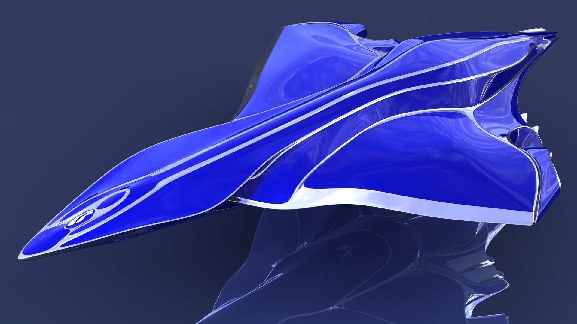 blue, Mirror, Spaceship Wallpaper