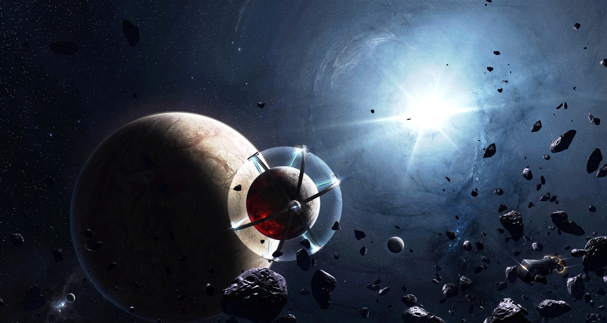 asteroid, Planet, Space, Sci fi Wallpaper